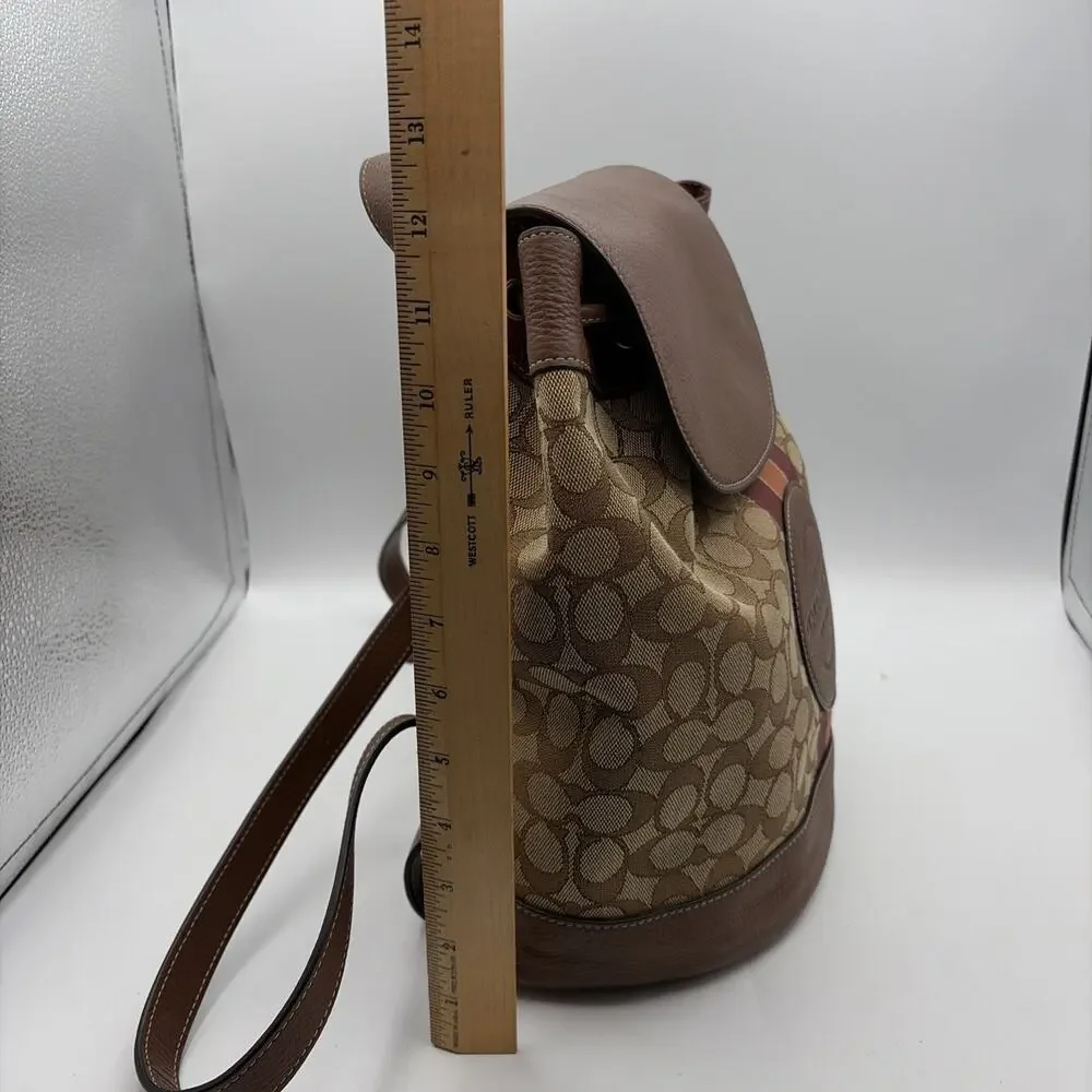 Coach Dempsey Drawstring Backpack In Signature Jacquard Patch Stripe Leather‎